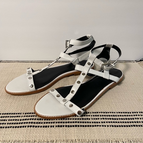 REBECCA MINKOFF / Sandy Sandal White Studded Gladiator Sandals Size 11 - Picture 2 of 9